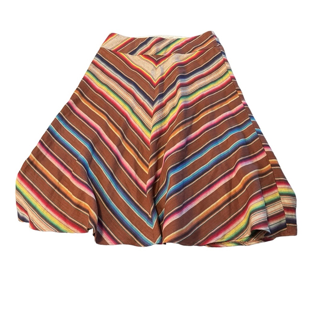 FINAL PRICE Ralph Lauren Vintage Serape Linen Southwestern Skirt Ladies 12 - Picture 3 of 6